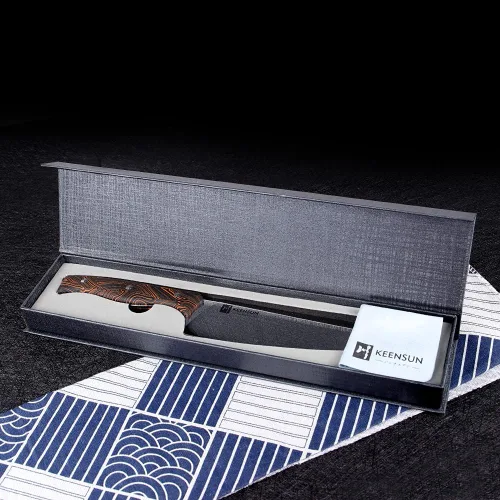 Vista 6 de KEENSUN Cuchillo de chef – Cuchillo de cocina profesional de 8 pulgadas resistente a la corrosión VG10 de acero inoxidable ultra afilado, mango G10