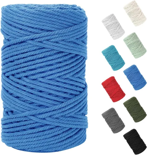 Vista 154 de Cuerda de macramé de 0.079 in x 220 yardas (656 pies), cuerda de algodón natural para colgar en la pared, ganchos de plantas, manualidades Verde