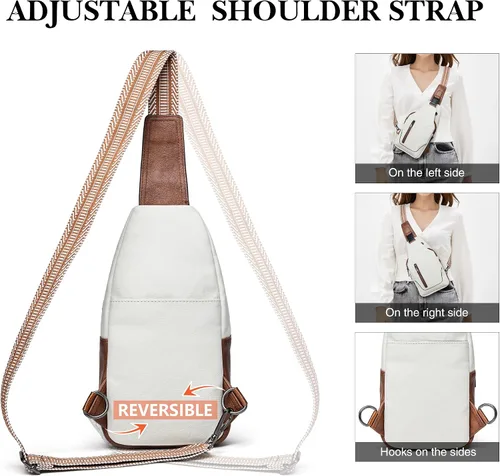 Vista 6 de Mroede Bolso bandolera para mujer, bolso cruzado para mujer, bolsa de pecho, riñoneras para mujeres, adolescentes y niñas para viajes escolares