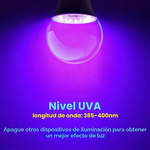 Vista 3 de Briignite - Bombillas LED negras para decoración de Halloween, paquete de 4 unidades Negro