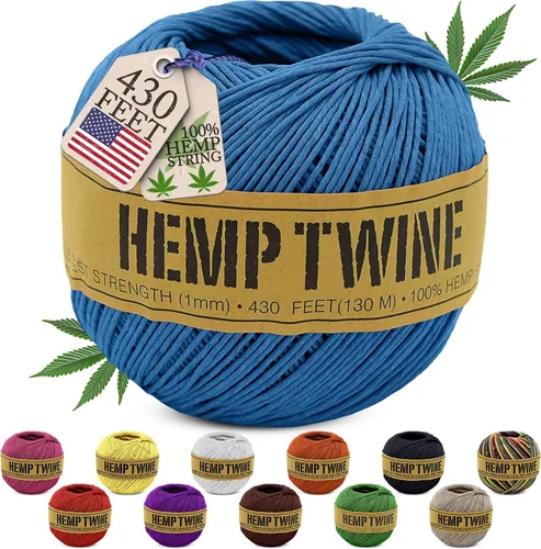 Vista 22 de Cordel de cáñamo para jardinería - Cordel para manualidades - Cuerda de cáñamo orgánico natural para hacer joyería - Cordón fuerte y duradero