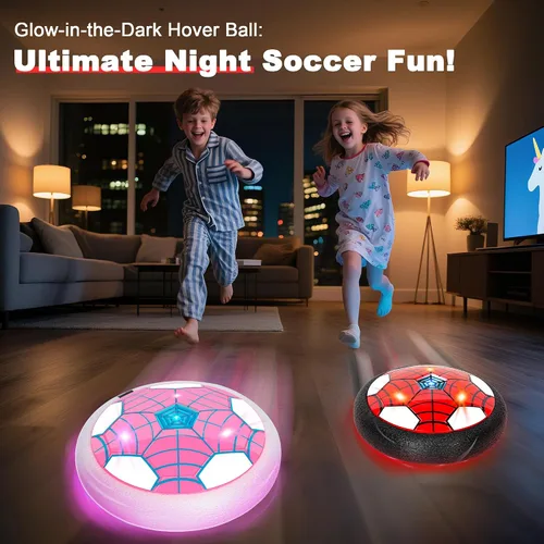 Vista 2 de Pelota de Fútbol Flotante para Niños, Paquete de 2 Pelotas de Fútbol de Interior con Luz LED para Niños y Niñas Mayores, Juguetes con Luces, Juego