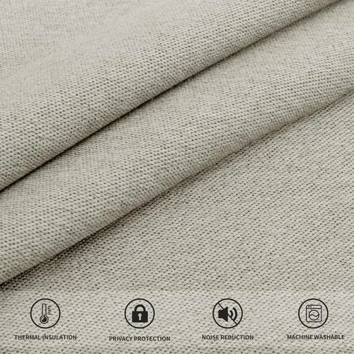 Vista 7 de Easy-Going - Cortinas opacas con aspecto de lino para oscurecer la habitación, con ojales para ventana, cortinas para dormitorio, sala de estar