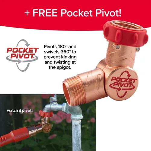 Vista 5 de Pocket Hose Copper Head con nueva bisagra de bolsillo, manguera de jardín expandible de 25 pies, VISTO EN LA TV, gira 360°, tubo avanzado Tri-Tex