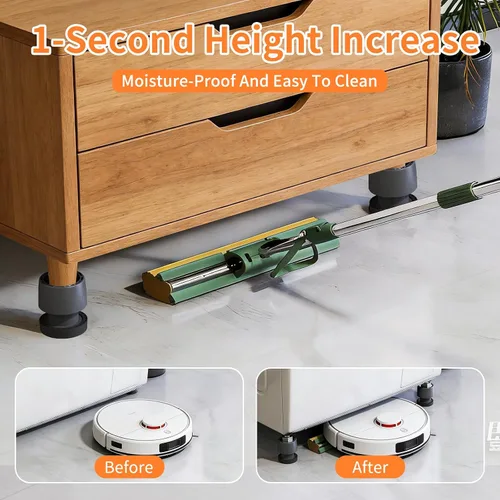 Vista 3 de Elevadores de sofá ajustables, elevadores de muebles resistentes para sofá, silla, patas de mesa, paquete de 4 elevadores de cama de ABS