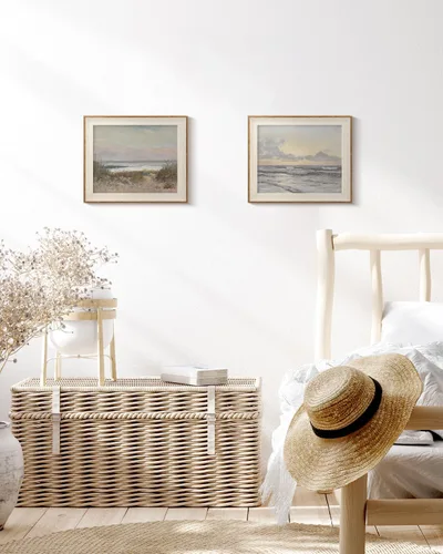 Vista 5 de InSimSea Arte de Pared en Lienzo Enmarcado Decoración de Habitación, Imágenes de Paisaje Costero Clásico para Baño Decoraciones de Pared, Arte
