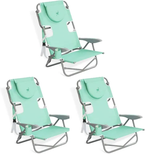 Vista 13 de Ostrich On-Your-Back - Silla de playa reclinable de 5 posiciones (paquete de 2)