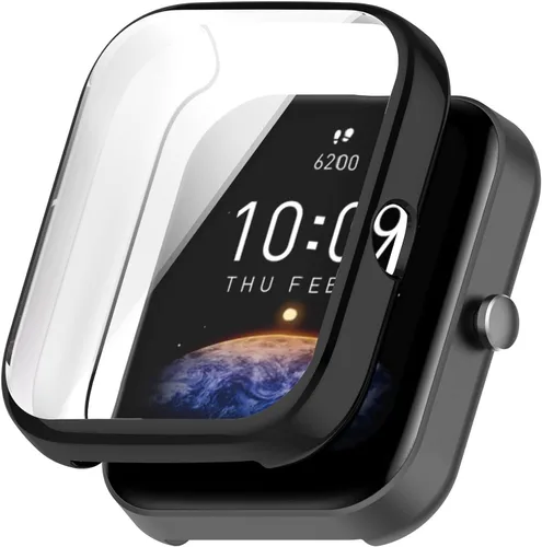 Vista 2 de Funda protectora de pantalla compatible con Amazfit Bip 3 Pro, accesorios para reloj inteligente, protección completa contra arañazos, TPU suave