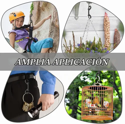 Vista 5 de ERKOON Ganchos extra grandes de 4-7/10 pulgadas de doble extremo, capacidad de carga de 220 libras, clips de aleación de zinc de doble cara