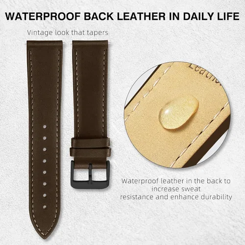 Vista 57 de Ritche Correa de reloj de cuero de liberación rápida para hombres y mujeres, correa de reloj de 0.79 pulgadas, 0.78 pulgadas, 0.86 pulgadas