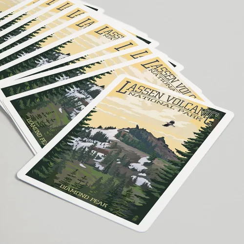 Vista 5 de Lantern Press Lassen Volcanic National Park, California, Diamond Peak (52 cartas de juego, baraja de cartas de tamaño póquer con comodinos)