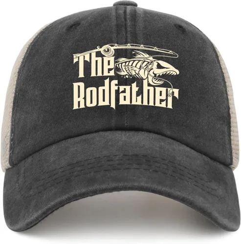 Vista 9 de OOMOO Regalos de senderismo de pesca para hombres El Rodfather gorras sombrero de pesca para hombre