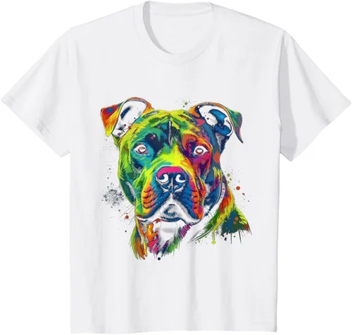 Vista 6 de Pit Bull Mom Dog Lover - Camiseta artística para mujer, Negro