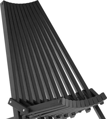 Vista 6 de Flash Furniture Delia Commercial - Silla plegable de madera para interiores y exteriores, salón de perfil bajo para patio, porche o jardín, versátil