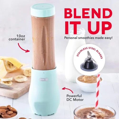 Vista 2 de Dash Mighty Mini Blender - Licuadora personal pequeña para batidos, batidos de proteínas y frutas congeladas con tapa de viaje, cuchillas de acero