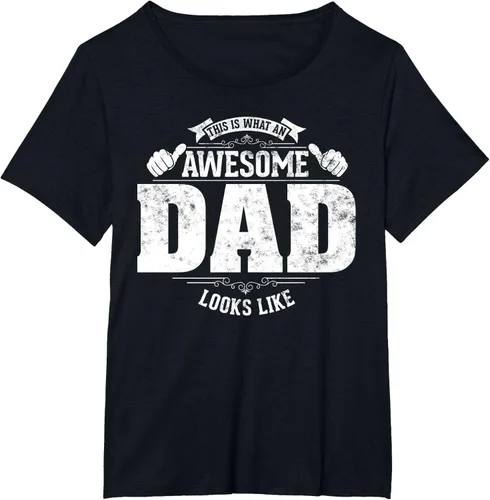 Vista 34 de This is what a awesome dad looks like vintage style design T-Shirt, Negro