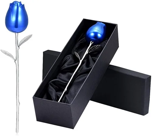 Vista 4 de OIJH Ashes Colgante Joyería Urnas de Perro Acero Inoxidable Cremación Plata y Azul Rosa Flor con Caja Recuerdo Colorido Flor Recuerdo - Plata y Azul