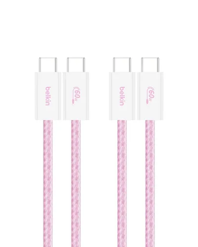 Vista 29 de Belkin Cable USB C a USB C, 3.3 pies, 60 W, cargador tipo C, cable de carga para iPhone, suave, trenzado, flexible para iPhone 16, Galaxy S25, Pixel
