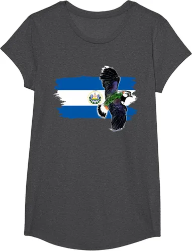 Vista 43 de Camiseta con la bandera de El Salvador, mapa de El Salvador, camiseta de Salvador para mujer, Negro