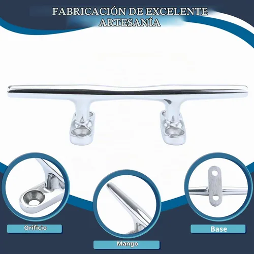 Vista 2 de SHENGHUISS Tacos de barco de acero inoxidable 316 con base abierta para muelle de barco (4"/5"/6"/8"/10"/12")