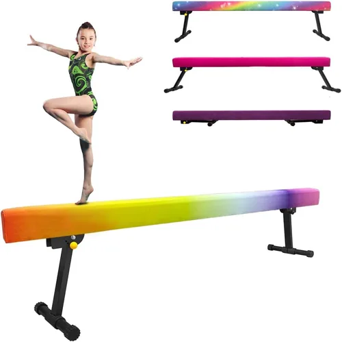 Vista 17 de GLANT - Viga de equilibrio ultrasimple ajustable y plegable de 8 pies, equipo de gimnasia de suela de piso alto y bajo, sin necesidad