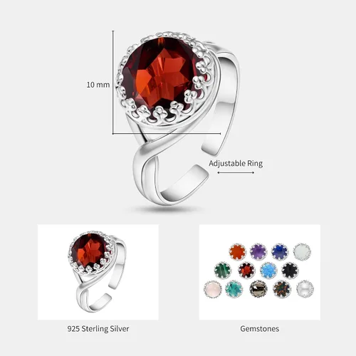 Vista 24 de 925 Sterling Silver Gemstone Rings for Women - Anniversary Rings for Women - Sterling Silver Rings for Women - Dainty Sterling Silver Rings