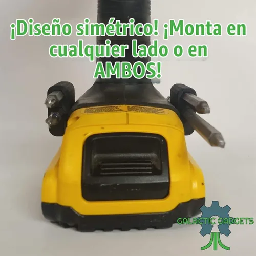 Vista 3 de Soporte magnético de broca larga para Dewalt 20V, sostiene de forma segura brocas largas y cortas - Galactic Gadgets (negro)
