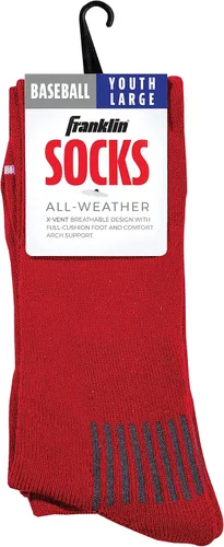 Vista 6 de Franklin Sports Calcetines de béisbol y sóftbol juveniles, calcetines de béisbol y sóftbol para niños, calcetines deportivos altos para niños y niñas