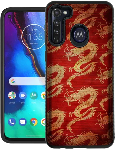 Vista 23 de CasesOnDeck Funda de agarre compatible con [Motorola Moto G Stylus (2020) [Brushed Armor] - Funda delgada y resistente, color negro mate (astronauta)