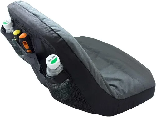 Vista 3 de POWERWORKS Cubierta para asiento de cortacésped Deluxe Riding resistente al clima, Mediana, Negra