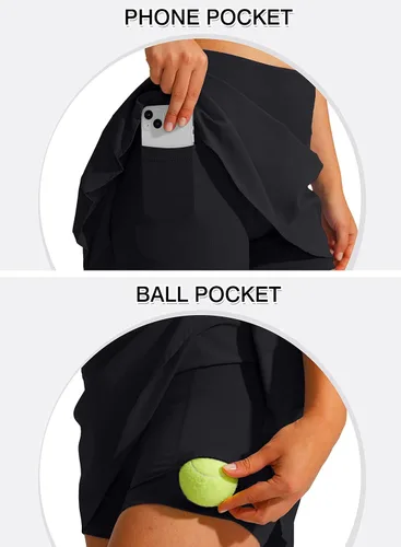 Vista 4 de Pleated Tennis Skirt for Women with Pockets Shorts Women's High Waisted UPF50+ Athletic Golf Skorts Skirts for Running Casual