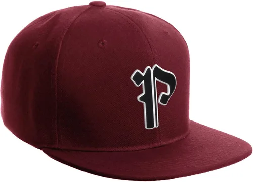 Vista 588 de Daxton Gorra clásica con visera de billete plano con letras del alfabeto inglés antiguo de la A a la Z