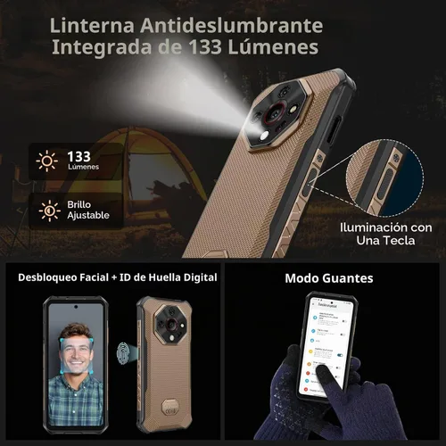 Vista 8 de Ulefone Armor X16 Pro 5G Smartphone Resistente, 16GB+256GB MTK Dimensity 6300 Android 15, cámara principal de 64MP+25MP, 10360mAh, pantalla Corning