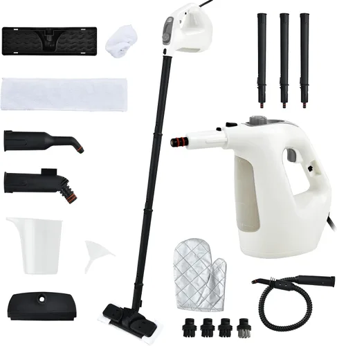 Vista 11 de S AFSTAR Limpiador de vapor de mano, vaporizador presurizado de 1400 W con accesorios de 14 piezas y bloqueo para niños, mopa de vapor portátil