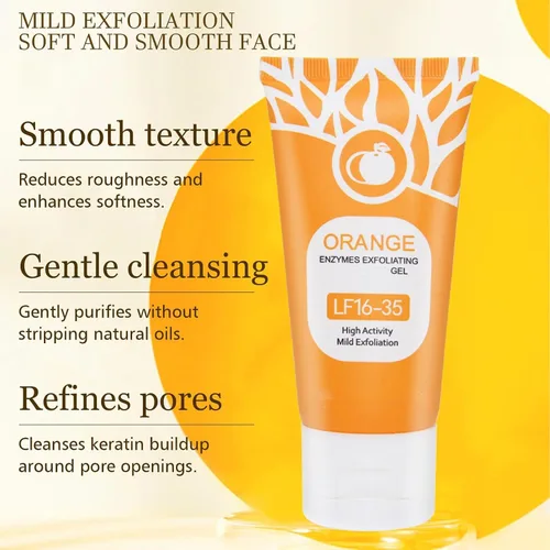 Vista 2 de Gel exfoliante naranja, gel pelador de naranja para cara y cuerpo, exfoliante facial hidratante de limpieza profunda, limpieza profunda