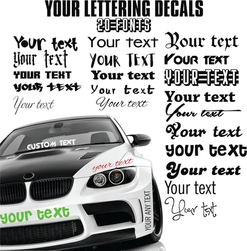 Vista 3 de Adhesivo de letras personalizado con tu nombre, número o texto personalizado para portátiles, automóviles, camiones, barcos. Haz tu propio diseño