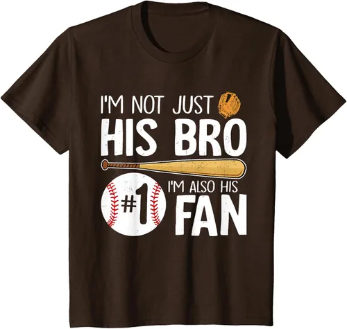 Vista 57 de Camiseta Baseball Brother I'm Not Just His Bro I'm His Number One Fan, Negro