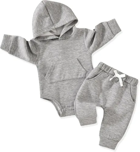 Vista 10 de Aalizzwell Conjunto de sudadera con capucha de invierno para bebé infantil Albaricoque