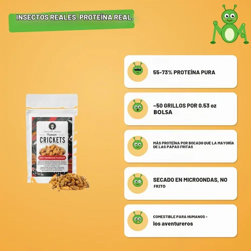 Vista 3 de Thailand Unique Grillos sazonados para barbacoa – Bolsa de 0.53 oz de insectos comestibles deshidratados para humanos, insectos nutritivos