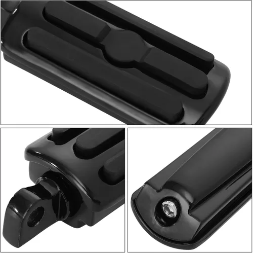 Vista 4 de TCMT 10 mm Estribos para motocicletas Compatibles con Harley Street Glide Road King Montura macho (Estribos estilo A, negro)
