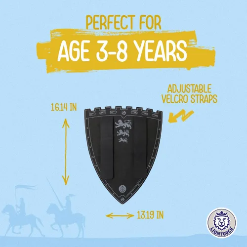 Vista 4 de Liontouch Triple Escudo del Rey León Juguete medieval de espuma para niños listo para aventuras en el reino Armas seguras y armadura de batalla