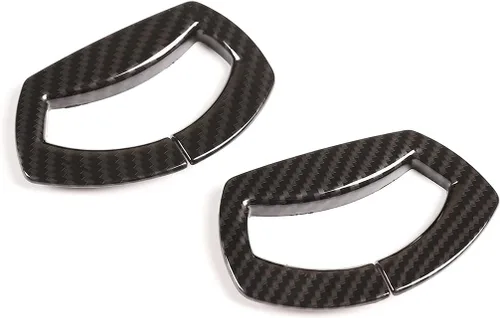 Vista 6 de YIWANG Cubierta para cinturón de seguridad de asiento de coche ABS cromado para BMW X3 E83 2006-2010 Accesorios interiores (fibra de carbono)