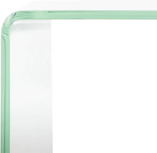 Vista 5 de Safavieh Home Crysta Mesa de centro de cristal transparente y azul Ombre