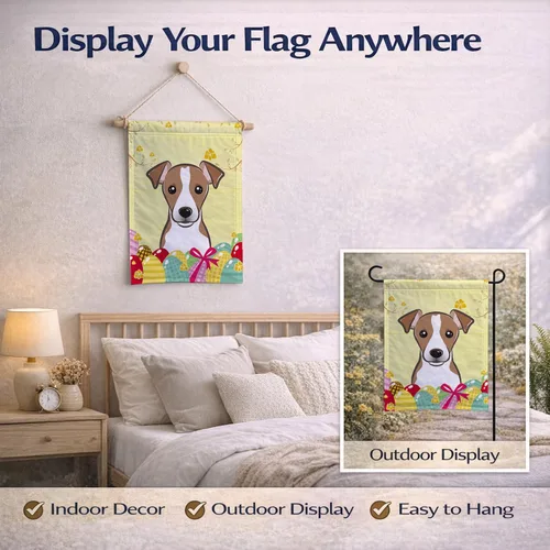 Vista 370 de Caroline's Treasures BB1923GF Bandera decorativa para jardín con diseño de Border Collie, para caza de huevos de Pascua, para jardín, jardín, patio