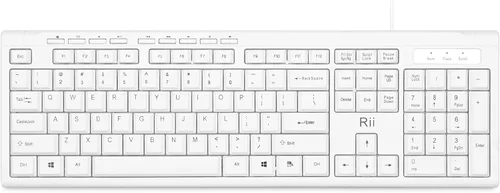 Vista 9 de Rii RK907 Teclado compacto ultrafino USB con cable para Mac y PC, Windows 10/8/7/Vista/XP (negro) (2 piezas)