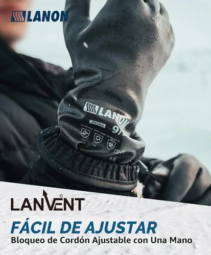 Vista 7 de LANON Waterproof Winter Work Gloves, Moisture-permeable PU Coated，Warm Gloves for Freezer & Outdoor Work