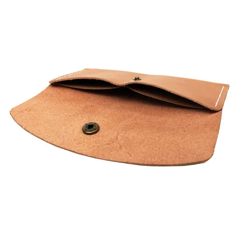 Vista 4 de Handmade Leather Multi-function Envelope Mobile Phone Card Holder Long Simple Wallet Cash(apricot)