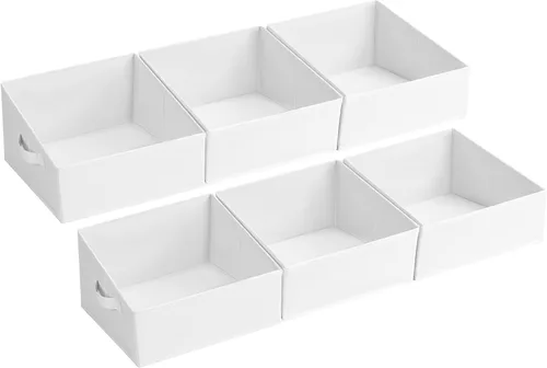 Vista 45 de DIMJ Contenedores de almacenamiento trapezoidales para ropa, 4 paquetes organizadores de armario y cestas de almacenamiento, cestas plegables