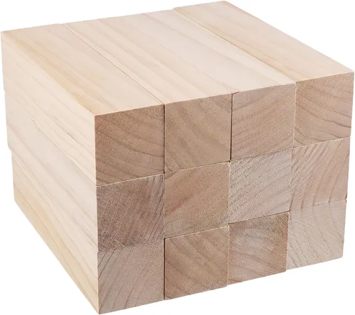 Vista 6 de SHEUTSAN 12 bloques de tallado de tilo de 8 x 2 x 2 pulgadas, bloques de tallado de madera sin terminar para carpintería, decoración del hogar