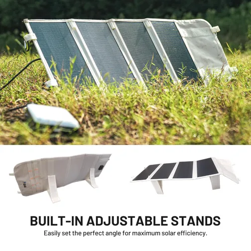 Vista 6 de Litheli Cargador de panel solar portátil de 24 W, mini panel solar plegable para camping, senderismo y uso en ventanas, IP54 impermeable, USB